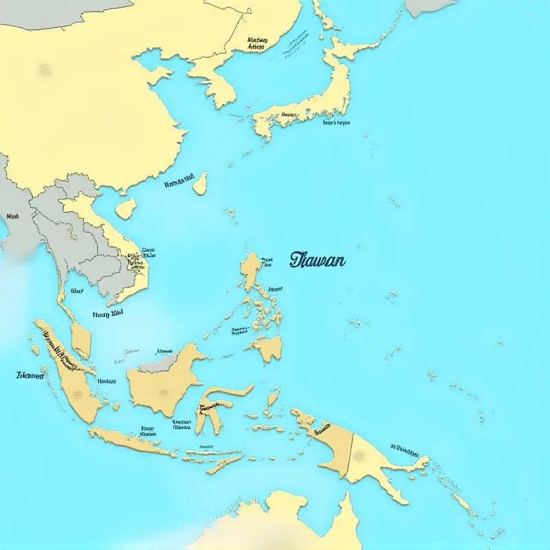 Image of a map of the Indo-Pacific region highlighting Taiwan.