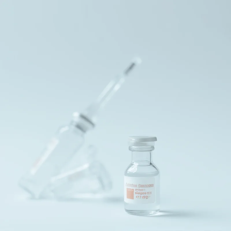 A vial of measles vaccine with a syringe