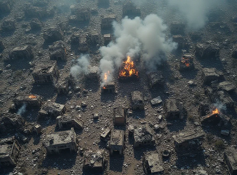 Satellite image showing the aftermath of the bombing in the South Korean civilian area.