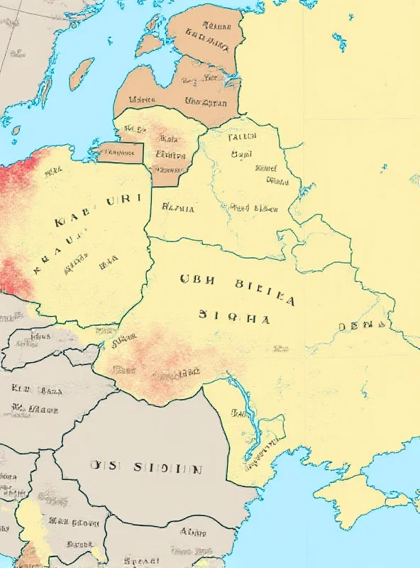 Image of a map showing Ukraine and Russia