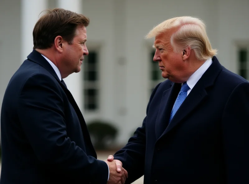 Photo of Keir Starmer and Donald Trump shaking hands at the White House, with subtle expressions of diplomacy and anticipation.