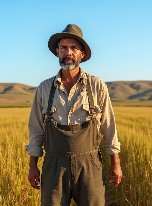 South African farmer standing in a field.