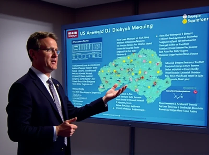 Ros Atkins standing in front of a screen displaying data and charts related to US-Ukraine relations.