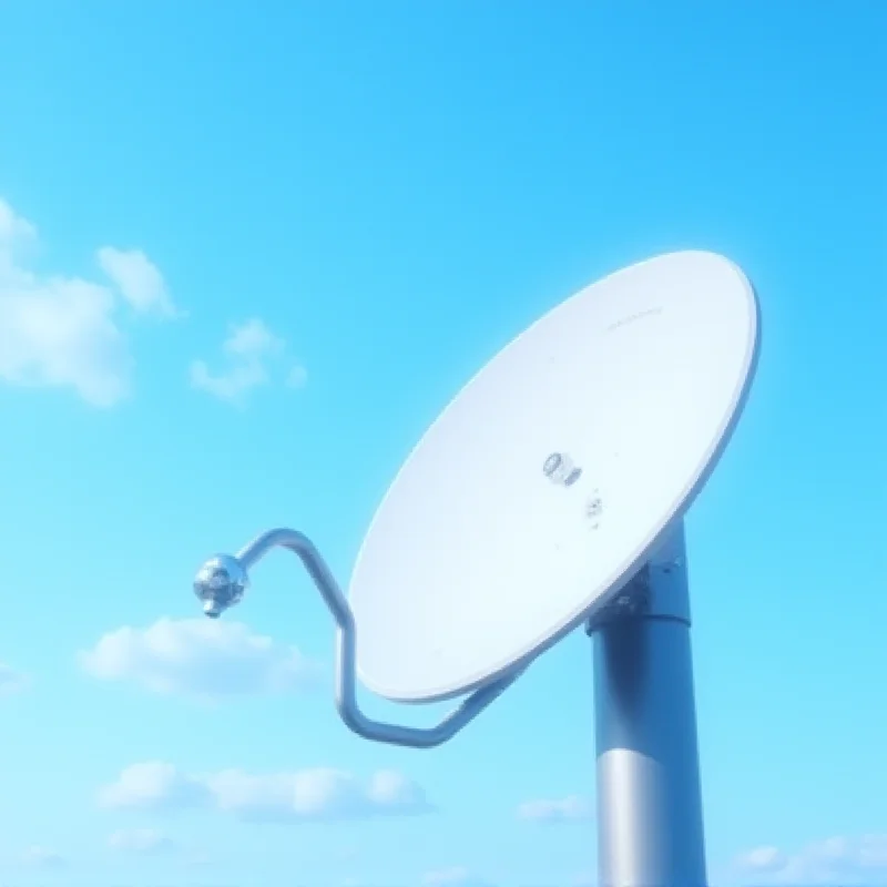 Satellite dish pointing towards the sky, with the Asia Trans Gas logo subtly placed in the background.