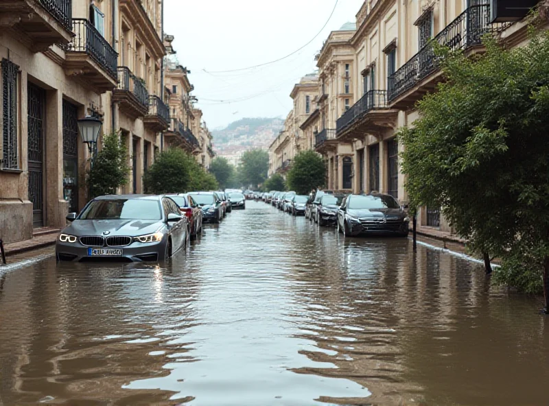 Scene of a flooded Valencian street after the DANA storm