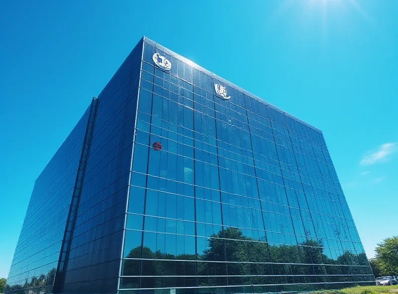 A modern office building with the CDC logo on the exterior, bright daylight