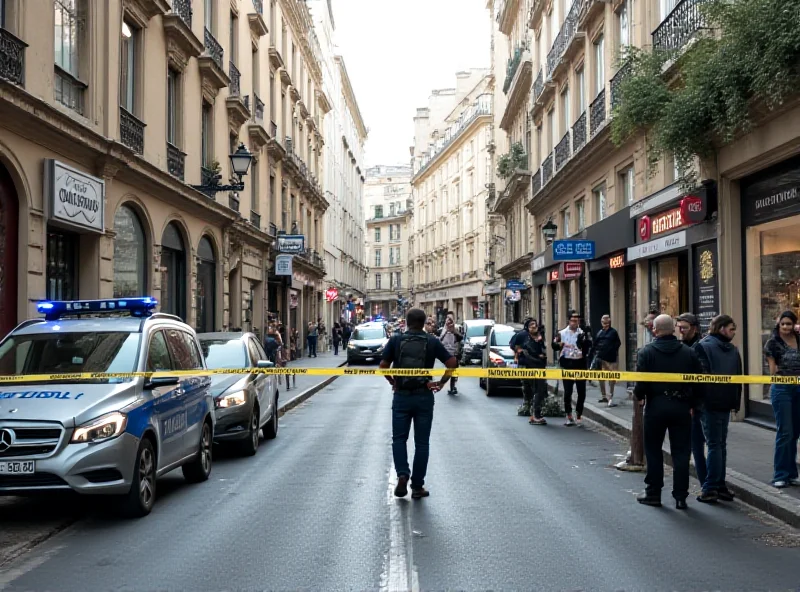 Police and emergency vehicles at the scene of a car ramming attack in a European city.