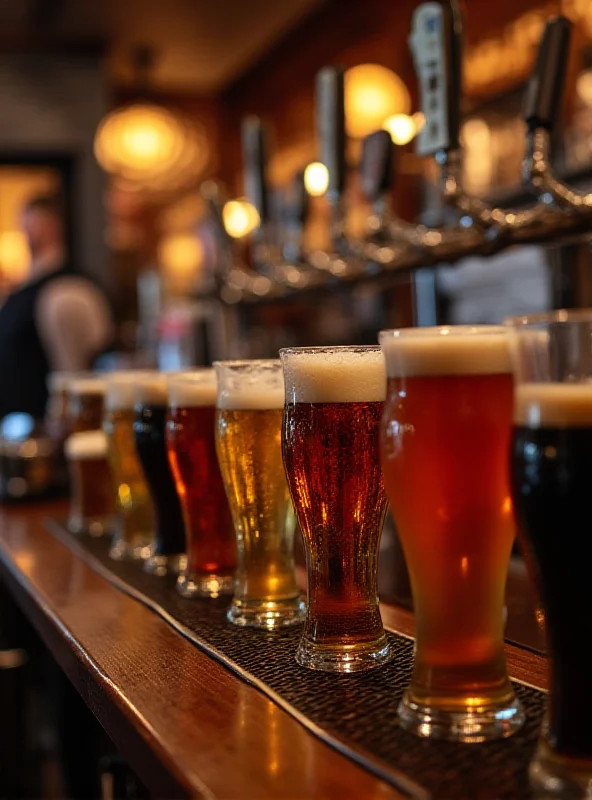 A selection of craft beers on tap at the Tap House in Frankfurt.