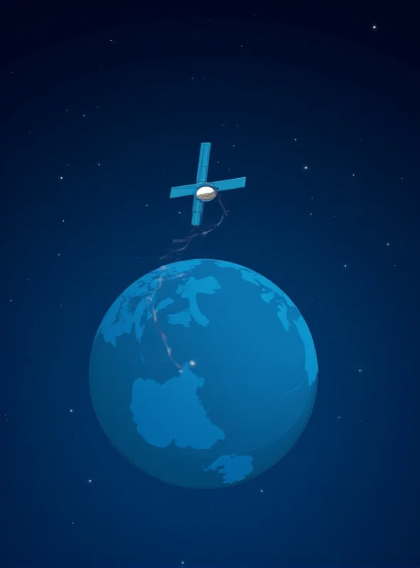 A satellite orbiting the Earth, representing satellite communication technology.