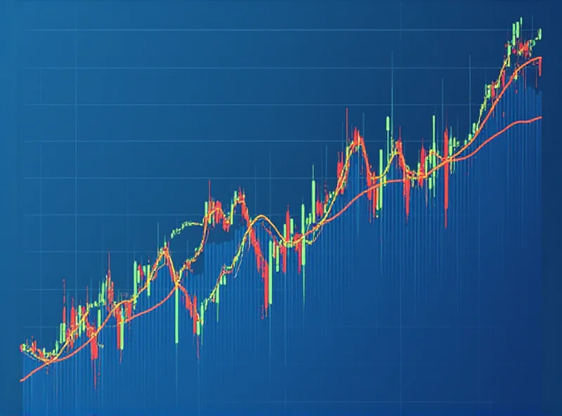 A graph showing fluctuating stock prices, with upward trends struggling against downward pressure, representing the volatility of AI stocks.