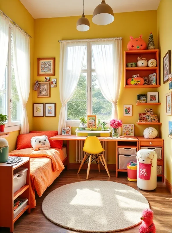 A well-organized kid's room featuring durable furniture from Walmart.