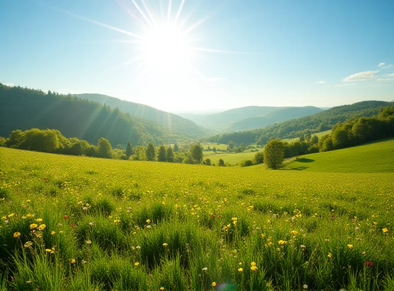 Sunny landscape in Poland with blooming flowers