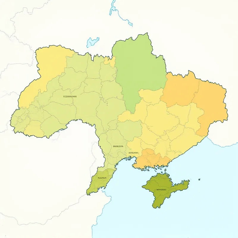 A map of Ukraine highlighting its natural resources.