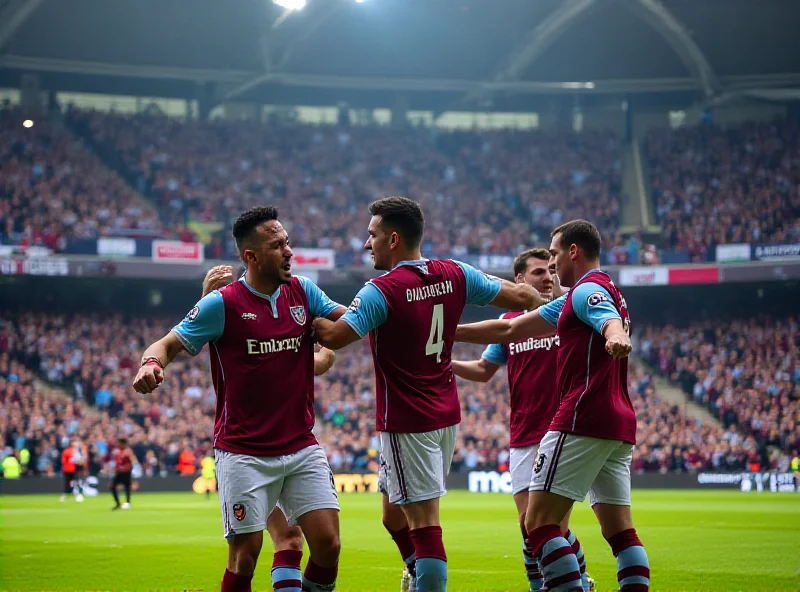 Aston Villa players celebrating a goal during a Champions League match