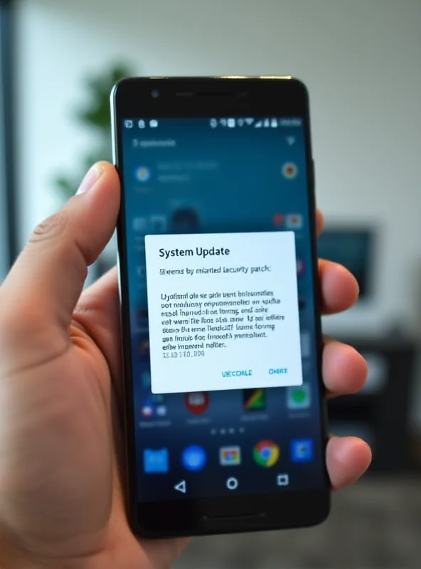 Android phone screen showing a system update notification.
