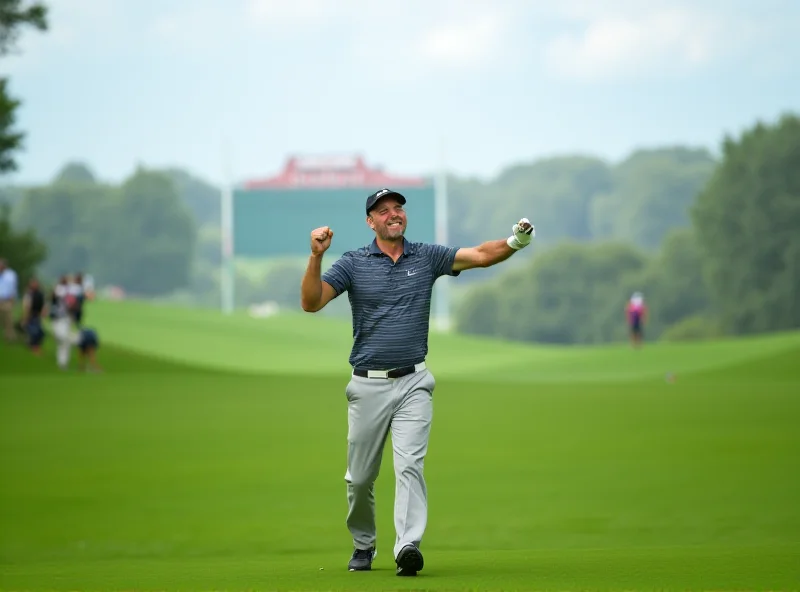 Dale Whitnell celebrating after a successful shot during the South Africa Open.