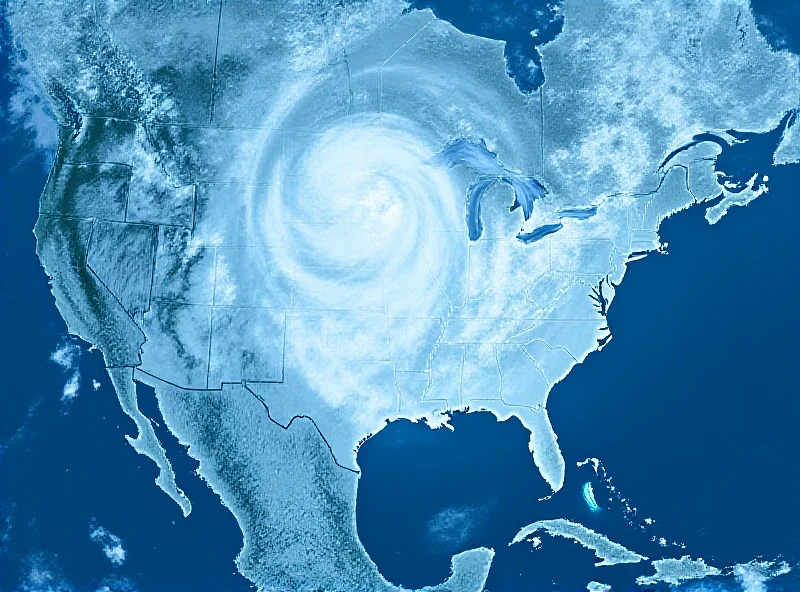 Satellite image of a large storm system covering a significant portion of the United States.