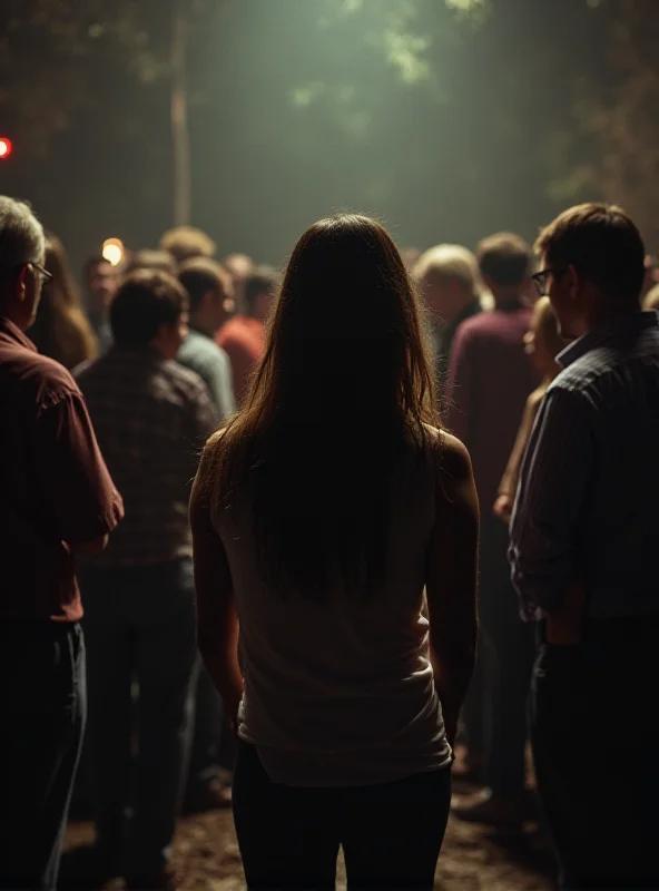 A person standing alone at a high school reunion, looking sad and isolated from the groups of people mingling in the background.