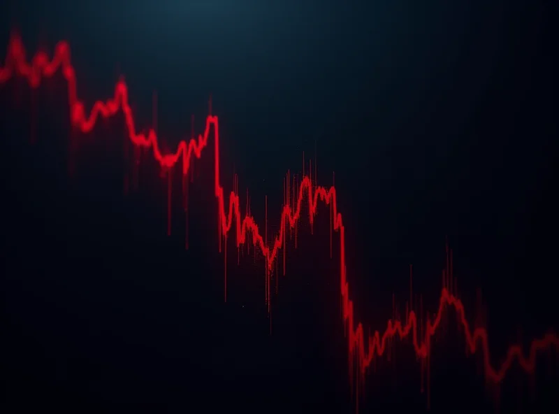 A stock market graph plummeting downwards