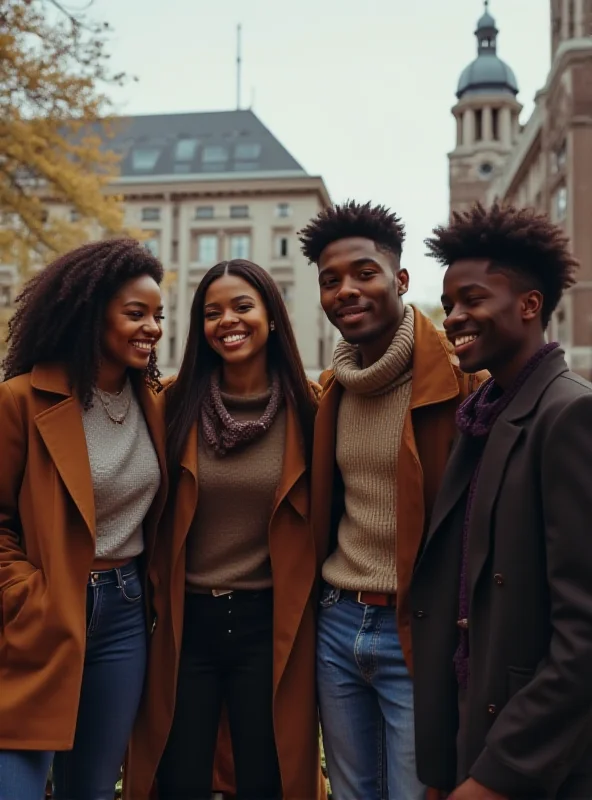 A diverse group of students standing together on a university campus, symbolizing the ongoing debate about inclusivity and representation in higher education.