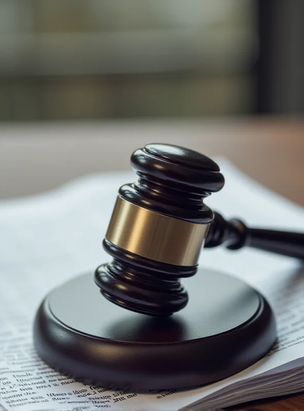 A gavel resting on a stack of legal documents, symbolizing law and justice.