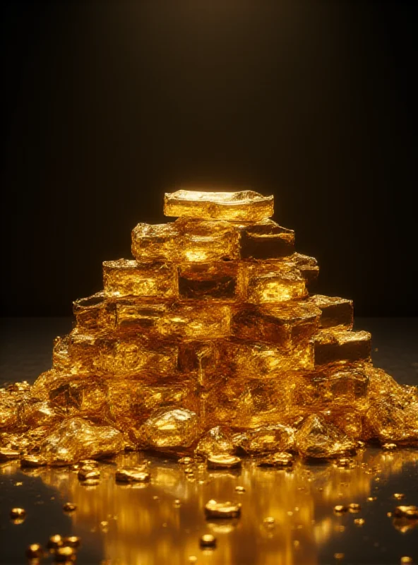 A pile of gold bars representing confiscated Russian assets.