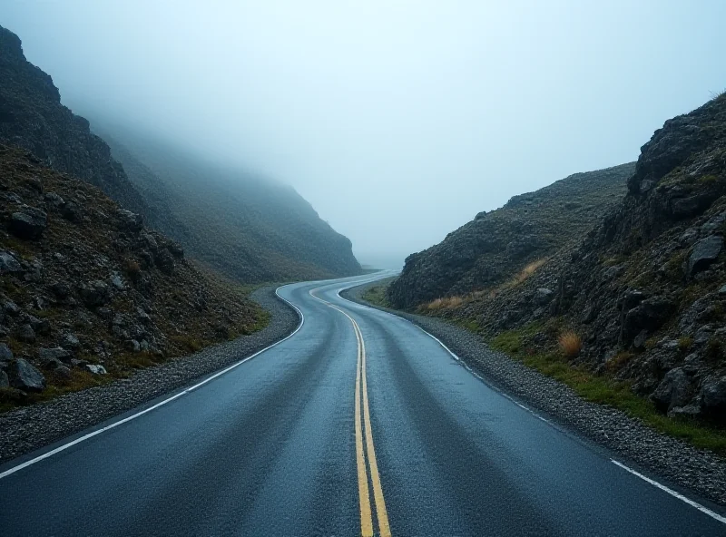 A winding road symbolizing a difficult path.