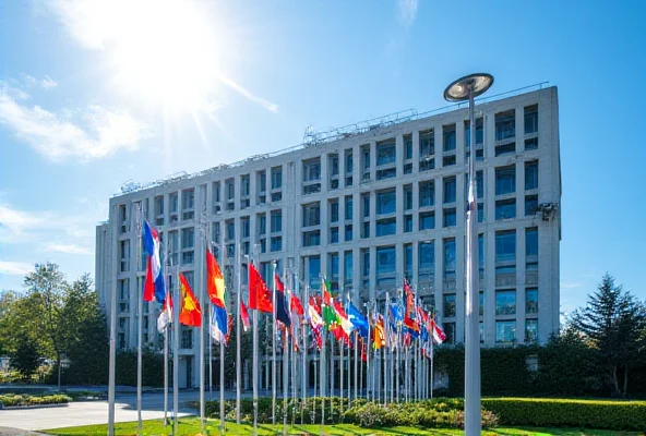 Image of US and Ukrainian flags displayed together