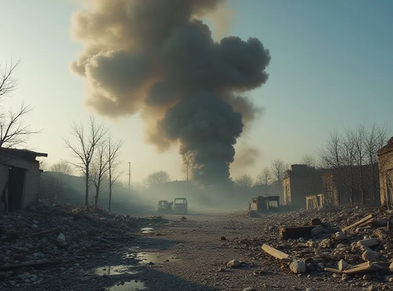 Plumes of smoke rising after a bombing