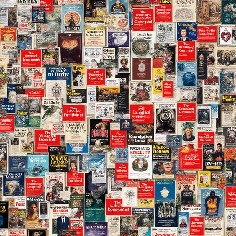 A collage of various The Economist magazine covers from different weeks, showcasing a variety of designs and themes.