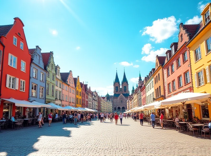 A sunny day in Wrocław, Poland with the iconic Market Square in the background.