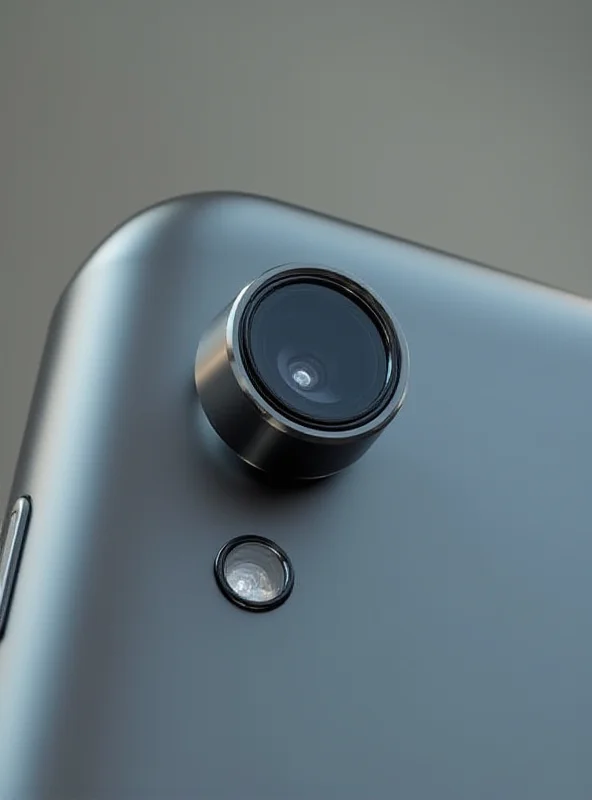 Close-up of a Xiaomi concept phone with a magnetic lens attachment, showing the lens connecting to the phone's back.