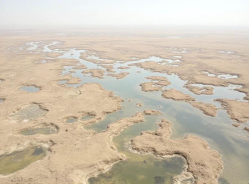 Aerial view of degraded wetlands in Yemen