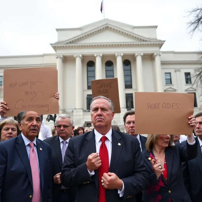 A group of US diplomats protesting the dismantling of USAID