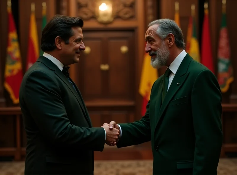 Zelensky shaking hands with King Charles III