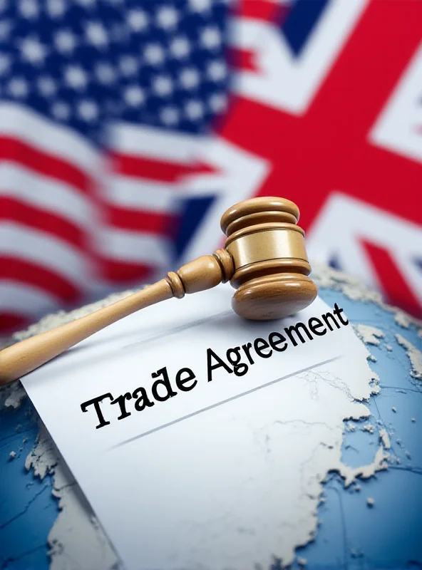 A visual representation of a trade deal being signed between the US and the UK.