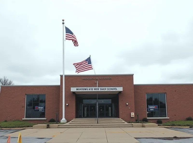 Exterior of a high school building in Tennessee on a cloudy day