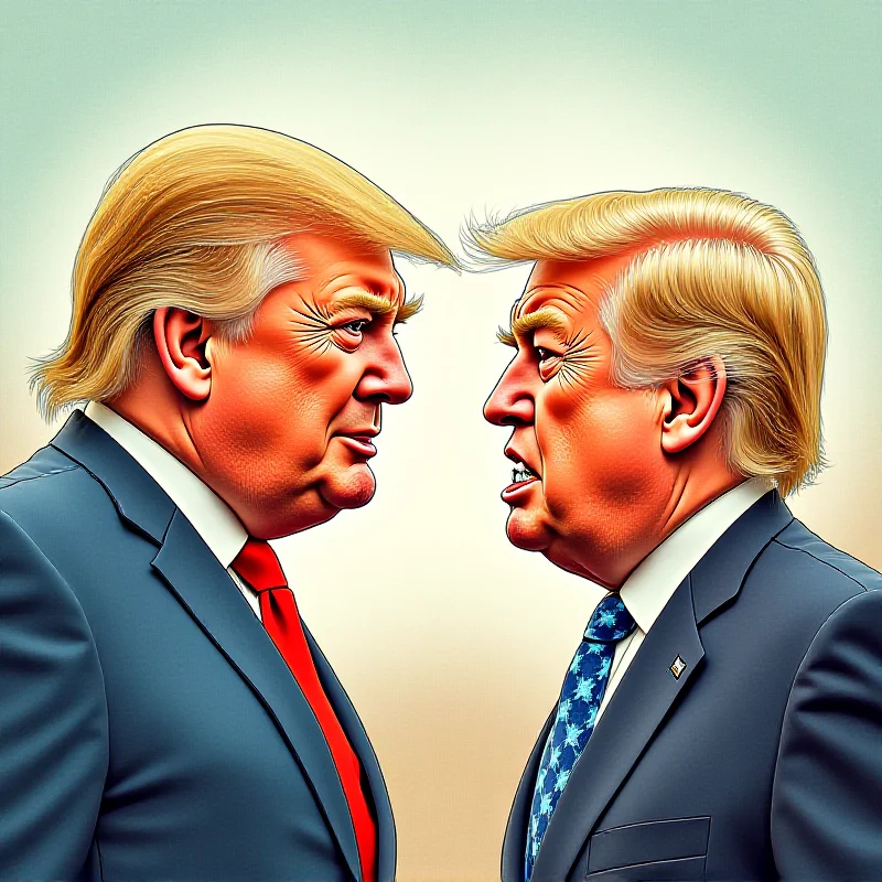 A political cartoon depicting Zelensky and Trump in a humorous situation, with references to global politics.