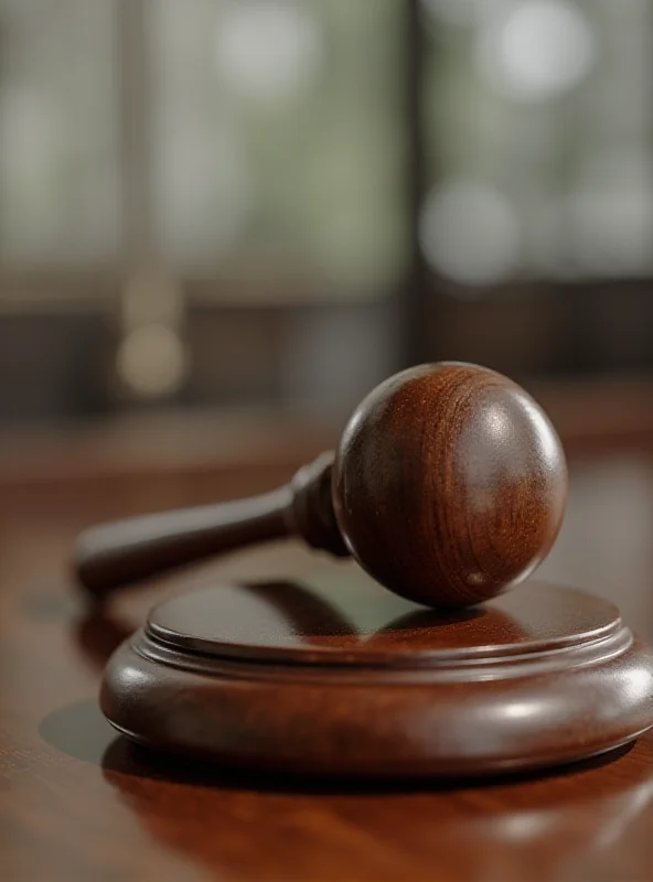 A gavel resting on a table, symbolizing diplomatic negotiations.