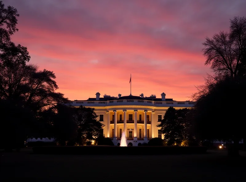 The White House at dusk