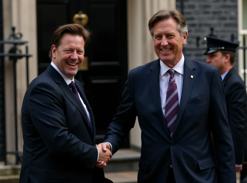 Zelensky and Starmer shaking hands outside Downing Street