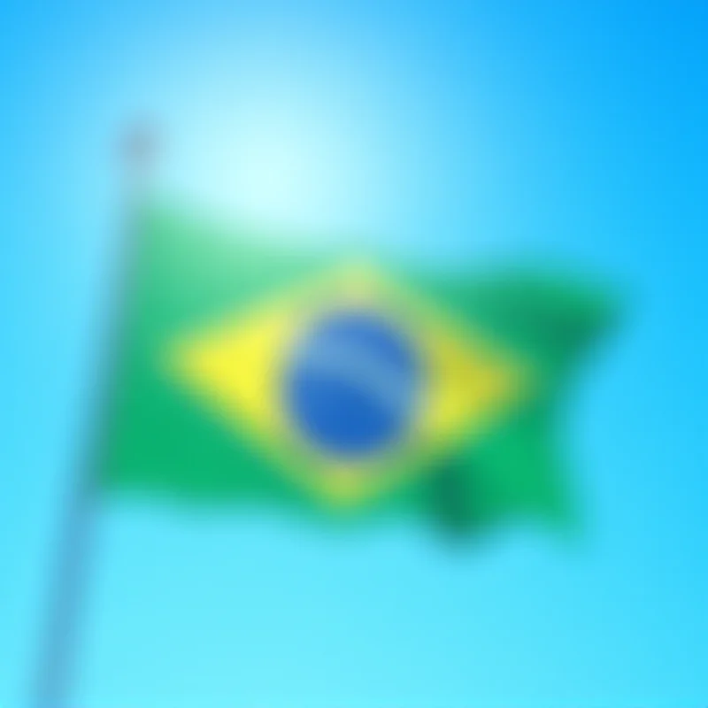 Brazilian flag waving in the wind