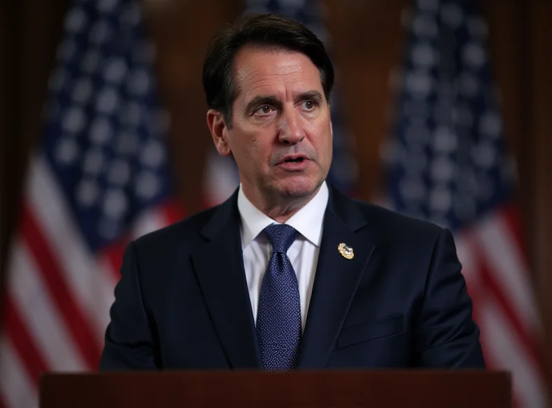 Marco Rubio speaking at a press conference, looking serious.