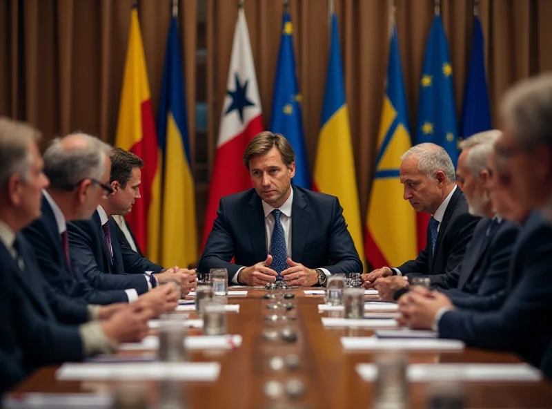 Volodymyr Zelenskyy in a meeting with European leaders