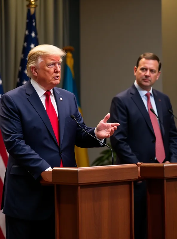 Donald Trump and Volodymyr Zelenskyy during a press conference