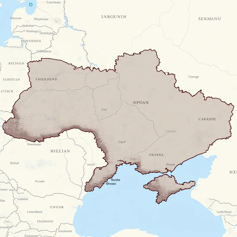 A map of Ukraine highlighting the conflict zones