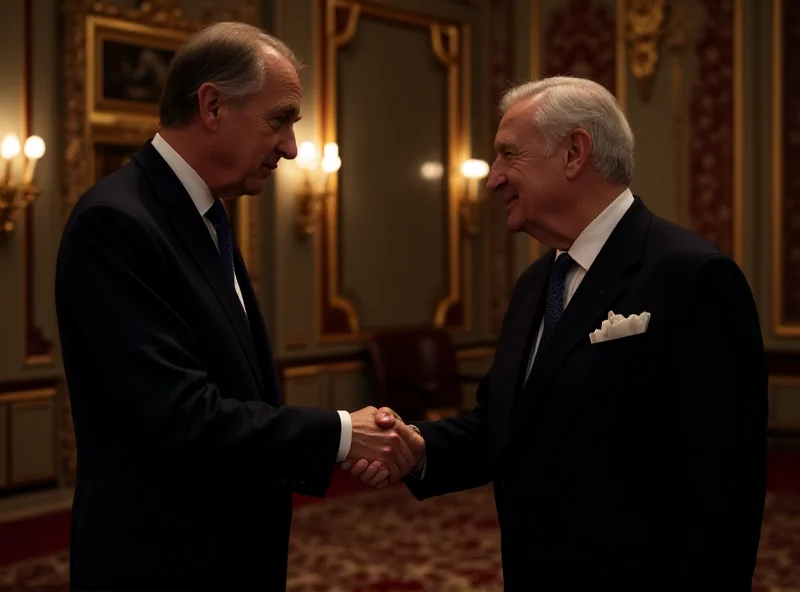 King Charles III shaking hands with Volodymyr Zelenskyy