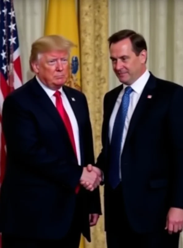 Donald Trump and Volodymyr Zelenskyy shake hands at the White House