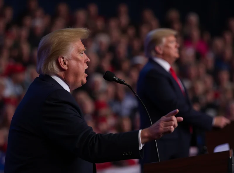 Donald Trump speaking at a rally