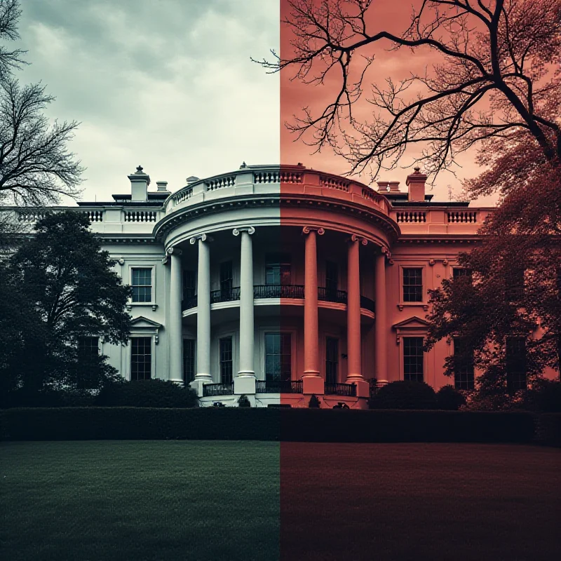 A split image showing the White House on one side and Downing Street on the other, symbolizing the contrasting political climates and events unfolding in the United States and the United Kingdom.